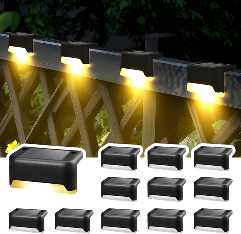 Solpex Solar Fence Lights, 8 Pack Solar Wall Lights, Waterproof 6 LED Deck Lights, Decorative Outdoor for Fence, Deck, Patio, Stairs, Yard, Pathway (Cold White)