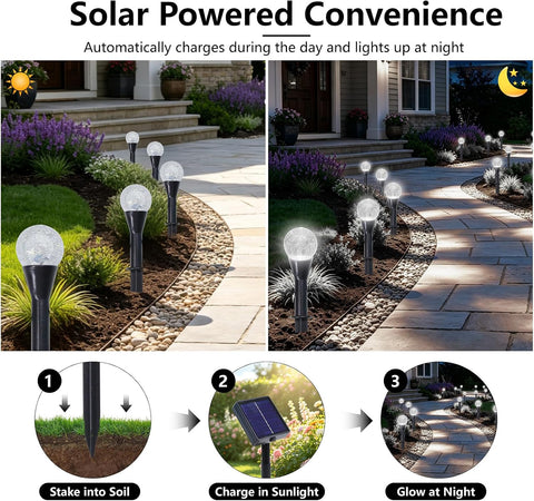 ENUOLI Solar Pathway Lights,30 LED Solar Strings Outdoor Waterproof(Multi)