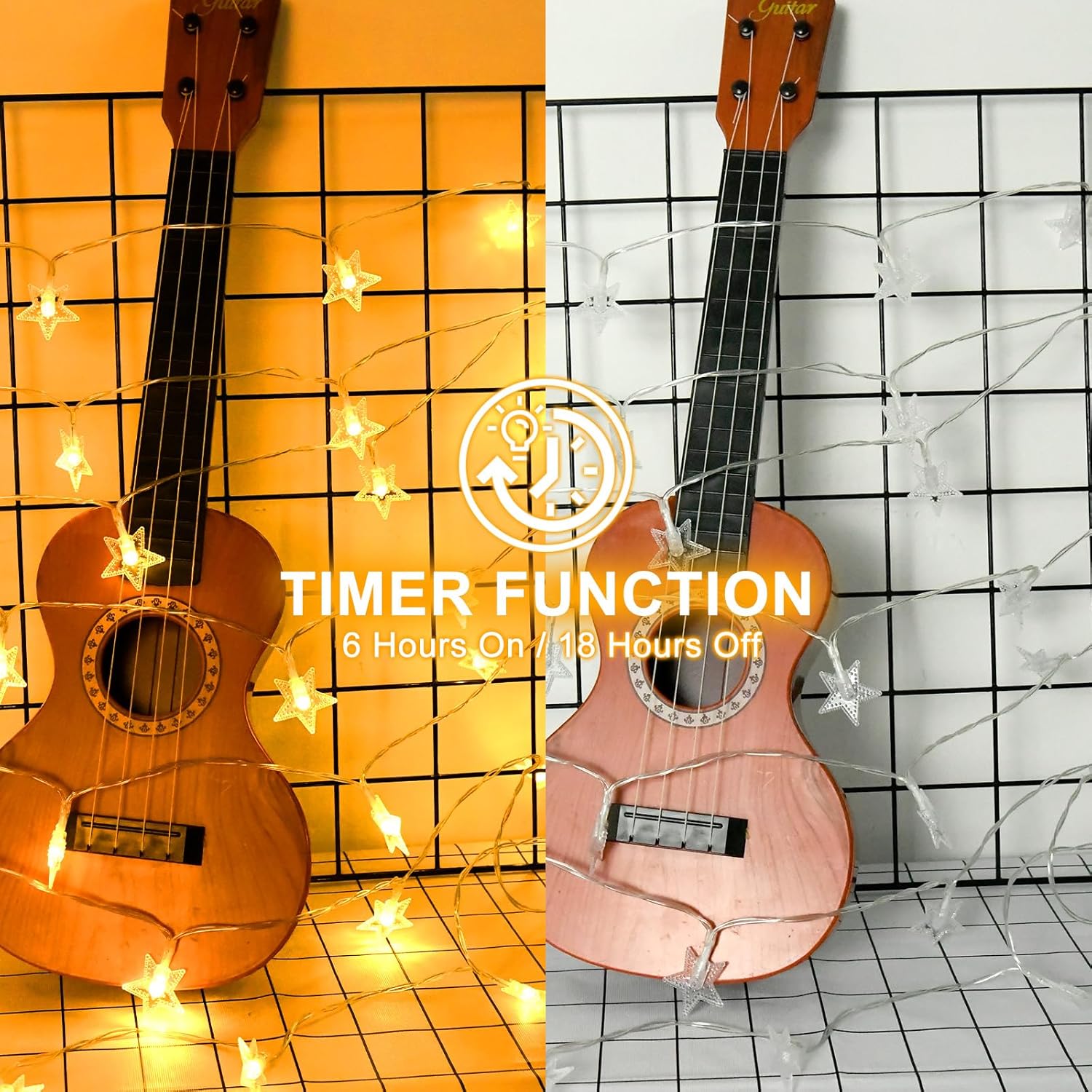 Timer function warm white LED snowflake lights