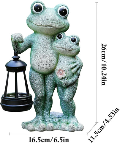 Solar Frog Garden Decor Cute Waterproof Sculpture Handheld Lantern