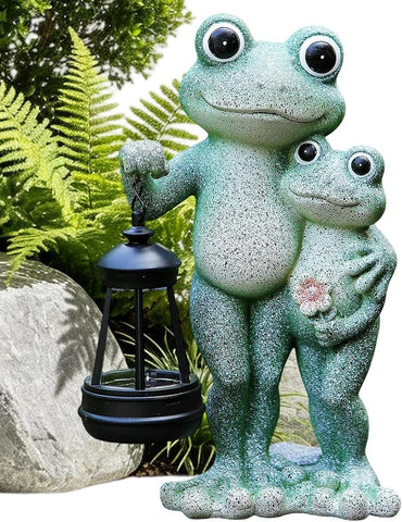 Solar Frog Garden Decor Cute Waterproof Sculpture Handheld Lantern