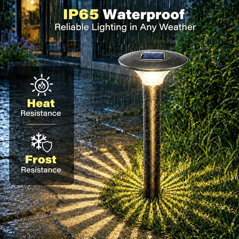 Solar Pathway Lights, 4 Pack Warm White Garden Lights, Water Ripple