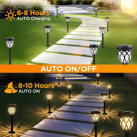 HELESIN Garden Lights Solar Powered, 6 Pack Solar Lights Outdoor Garden