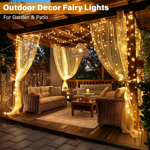 Grestar 30M 300 LED Fairy Lights Plug In – Warm White Christmas String Lights with 8 Lighting Modes, IP44 Waterproof Indoor Outdoor Decorative Lights for Garden, Bedroom, Wedding & Party