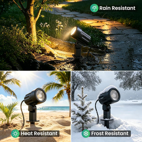 All-in-One 3W Low Voltage Landscape Lighting Kit Dusk to Dawn, 6-Pack