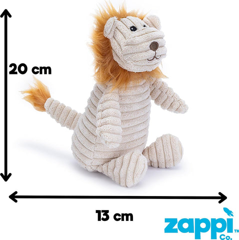 Brown Lion Plush Dog Toy with Squeaker