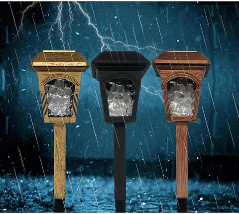 Solar Powered Stake Lights, Pathway Lighting Solar Garden Lights, Square Lights Atmosphere Lights, Waterproof Garden Ornaments Outdoor for Fence Step