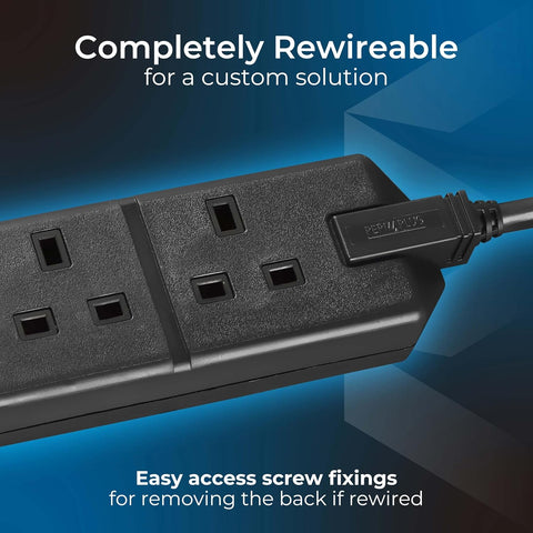 Two Socket Double Extension Lead 4m Heavy Duty Black