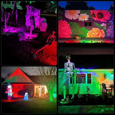 Solar Color Changing Lights - Multi-Color RGB Landscape Spotlights, IP65 Waterproof Solar Powered Garden Lights for Pathway, Tree, Garden