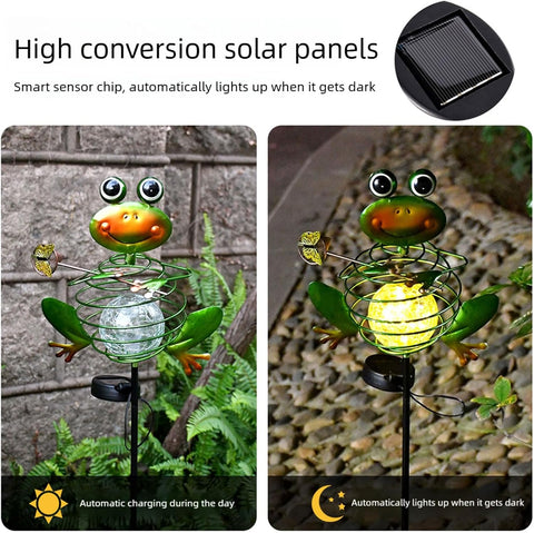 Artistic Froglet Shape Solar Light with 8 Hour Charging and 10 Hour Illuminating for Patio Walkway Pathway Froglet Solar Garden Light