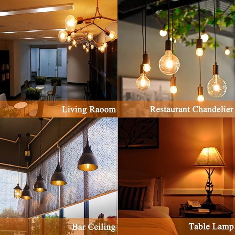 Vintage Edison LED Light Bulb E27 6W G80 Globe 2800K