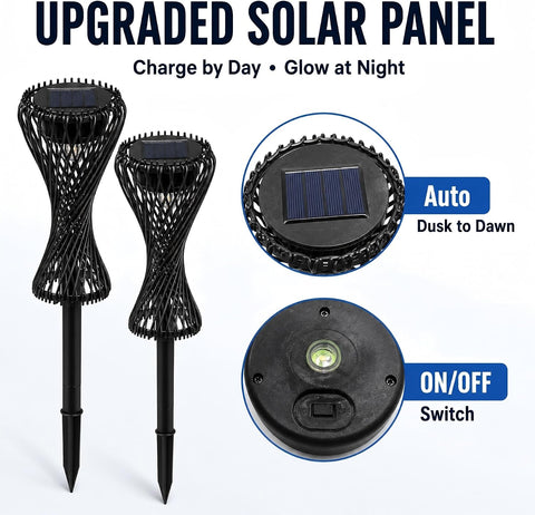 Solar Pathway Lights Outdoor Waterproof, Twisted Rattan Shadow Lights