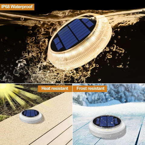 YiLaie Solar Decking Lights, Solar Step Ground Light IP68 Waterproof 4 Pack