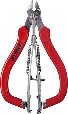 Amtech 2-in-1 Wire Stripper & Cutter Self-Adjusting 26–14 AWG Red Ergonomic Spring-Loaded Electrician Cable Tool for DIY & Trade Use