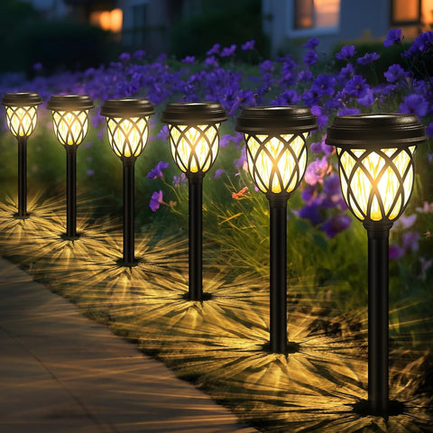 HELESIN Garden Lights Solar Powered, 6 Pack Solar Lights Outdoor Garden