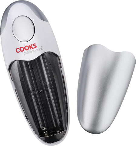 Cooks Professional Electric Can Opener – Silver, Cordless, Hands-Free