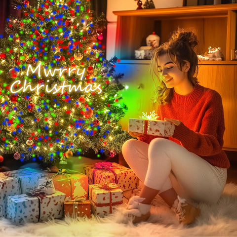 Gcstnn 400 LED Christmas Tree Lights – 2m x 16 Hanging Strings, Multicolour Mains Powered Fairy Lights with 8 Modes, Timer & Memory – Give Your Christmas Tree Its Own Little Winter Wonderland