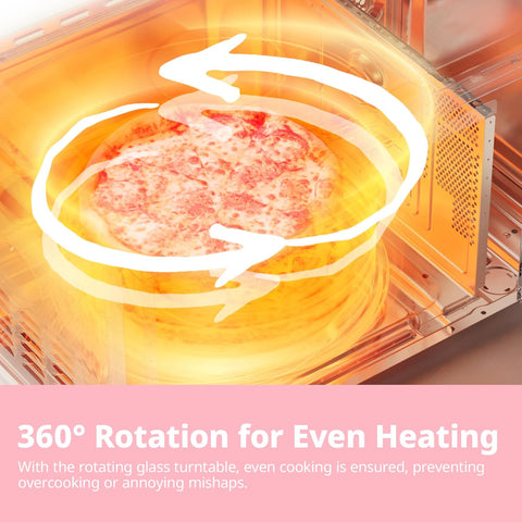 17L White & Sage Green Mini Microwave Oven with InverTech & Defrost