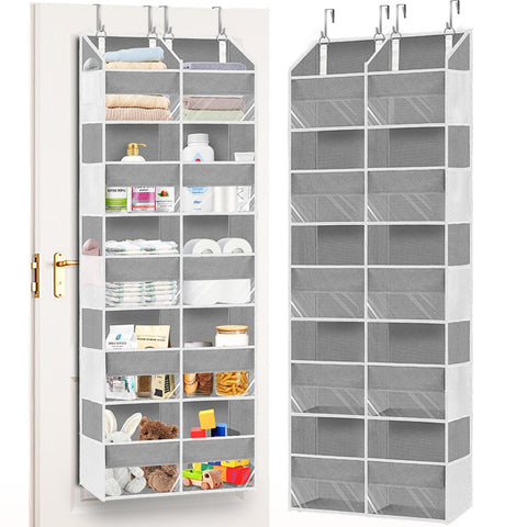 Ofiray-Home Over The Door Storage Organiser – 5-Tier, 10 Compartments, Pink Hanging Storage with 10 Side Pockets