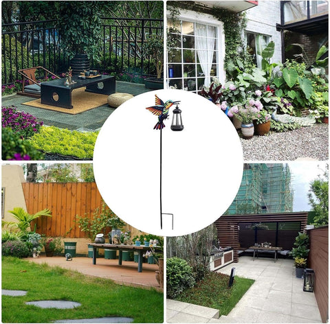 Solar Garden Lights Waterproof LED Metal Resin Lamp