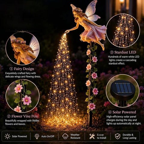 Garden Solar Lights Fairy Sprinkling LED Statue Decoration