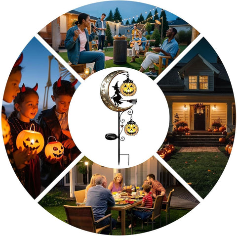 Solar Halloween Lights Waterproof Stake Lights Holiday Walkway Lighting