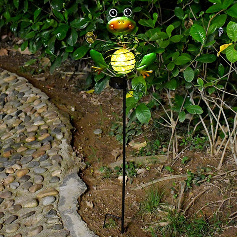 Artistic Froglet Shape Solar Light with 8 Hour Charging and 10 Hour Illuminating for Patio Walkway Pathway Froglet Solar Garden Light
