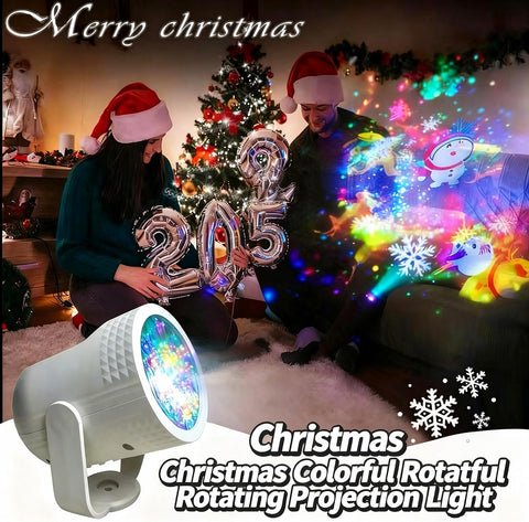 Christmas Projector Light with 20 Rotating Patterns – Colourful LED Christmas Projection Light for Indoor & Outdoor Festive Decorations