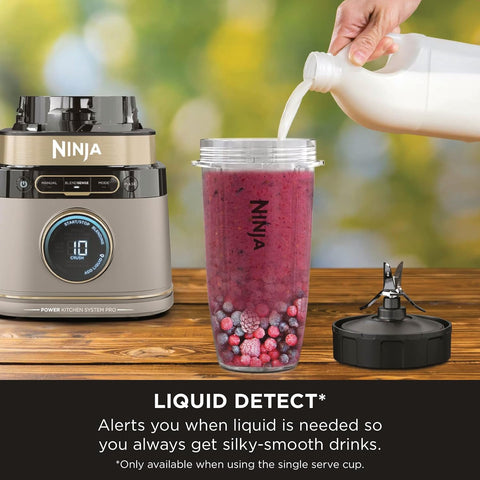 Detect Power Blender & Food Processor Pro – 1200W, Dough Blade, Jug & 2 Single Serve Cups – Stone Gold – TB401UKSTGD