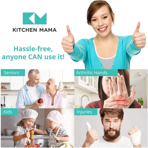 Kitchen Mama Automatic Electric Can Opener – One-Touch, Hands-Free, Smooth Edge, Food-Safe, Battery Operated (Teal)
