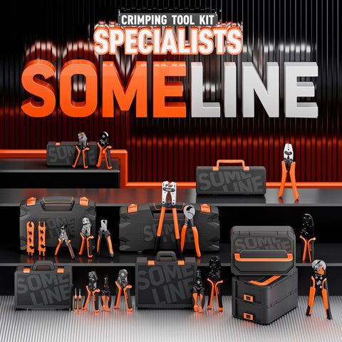 SOMELINE Crimping Tools Set with 21 Types of Ferrules - Hexagonal Ferrule Pliers 0.25-10mm²(AWG 24-8) I Electricians Tools, Crimper, Crimping Pliers, Wire Crimping Tool, Crimping Tool