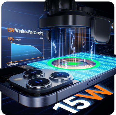 Auckly 15W Wireless Car Charger Phone Holder