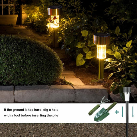 Solar Lights Outdoor Garden Landscape Pathway - 12 Pack Solar Powered Stake Lights - LED, for Lawn Borders Flowerbeds Patio Ideal Driveway and Pathway Lighting for Outside (Warm White)