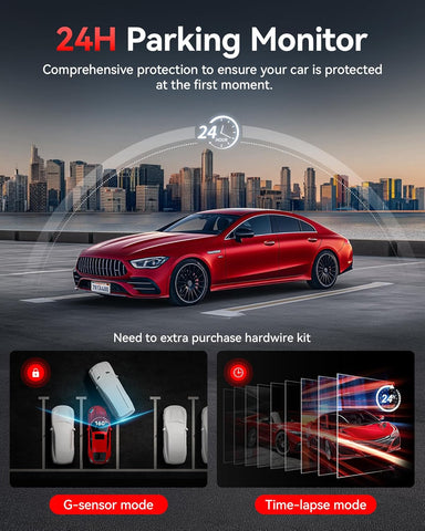 REDTIGER A4 4K Front and Rear Dash Cam with GPS & WiFi