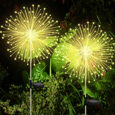 Solar Swaying Firefly Garden Lights, Acrylic Outdoor Decor (2 Pack)
