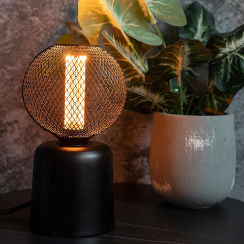 LED E27 Dimmable Globe Bulb with Black Metal Cage 3.5W