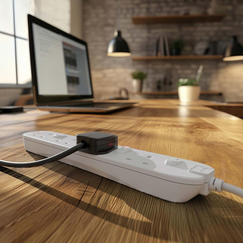 Masterplug 4-Way Surge Protected Extension Lead 2m – White 13A Power Strip with Individual Switches and LED Indicators – Keep Your Everyday Tech Powered, Protected and Tidy