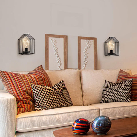 Battery Operated Table Lamp Set of 2 – 18cm Vintage Wall Sconce