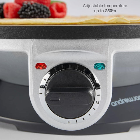 13 Inch Black Electric Crepe & Pancake Maker 1200W – Adjustable Temperature Hotplate