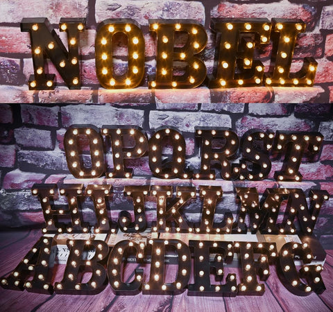 Black Alphabet Marquee Letters LED 26 Alphabet Light Up Letters with Diamond Bulb Battery Powered Led Letter for Wedding Birthday Christmas Home Bar Decoration Party Night Light (Black Letter S)