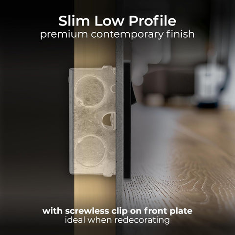 BG Electrical Double Switched Power Plug Wall Socket, Screwless, Evolve, Polished Copper, 13A, PCDCP22B