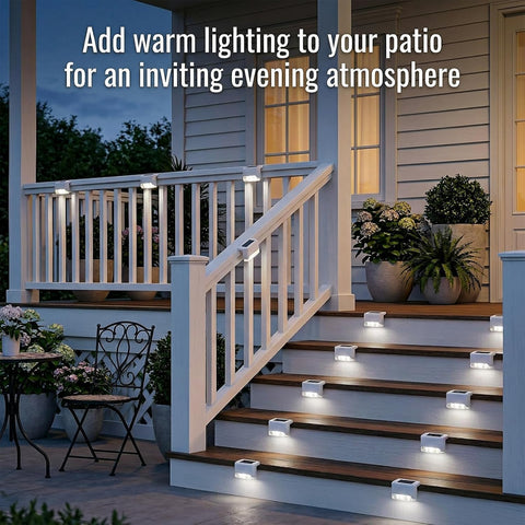 Fohil Solar Garden Lights Outdoor, 16 Pack Solar Fence Lights Waterproof, Decorations Outdoor for Stair, Steps,Garden, Yard, Pathway