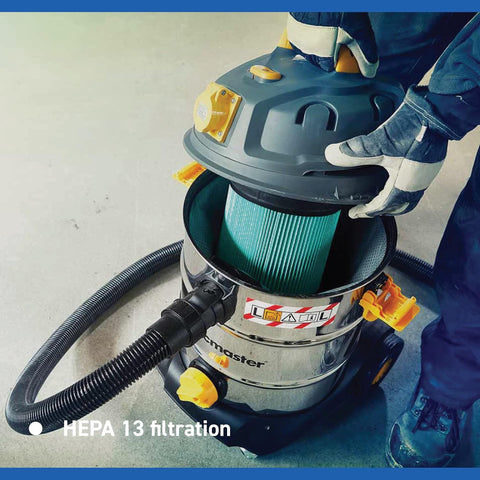 Vacmaster 110V L Class Wet & Dry Vacuum Cleaner | 30L Industrial Dust Extractor | HEPA 13 | Heavy Duty 1000W Motor