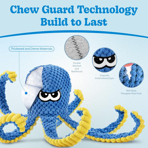 Interactive Dog Toys Octopus – 4 Pack Plush Puzzle Set