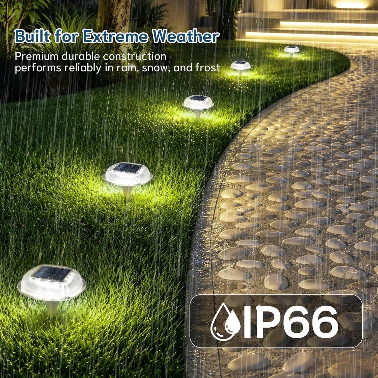 Solar Decking Lights Outdoor,2 Colours in 1 Solar Ground Lights with Stakes