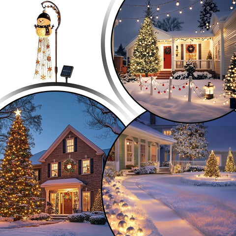 Solar Christmas Lights LED Snowflake Patio Stake Lamp