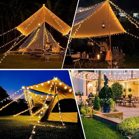 Globe String Lights 120LED Warm White 15M Fairy Lights with Remote
