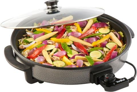Large 6L Electric Multi Cooker Pan 42cm – 1500W Non-Stick Frying Pan with Lid & Adjustable Temperature Control