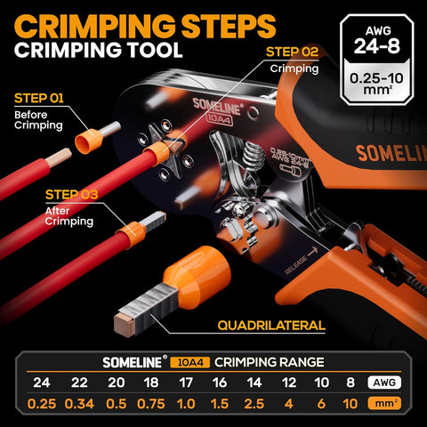 Ferrule Crimping Tool Kit 0.25–10mm² 9 Sizes