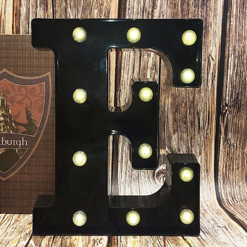 E Style Black LED Marquee Letter Light, Battery Powered Decorative Night Lamp for Home, Party, Wedding and Event Decor